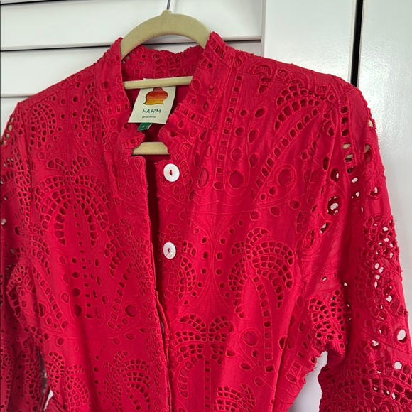 FARM Rio Red Lace Mini Dress - Picture 8 of 9